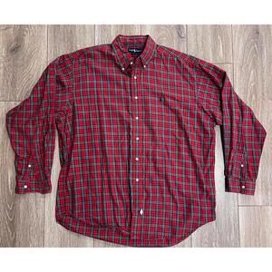 Ralph Lauren Men's Red Plaid Casual Button-Down Shirt XL